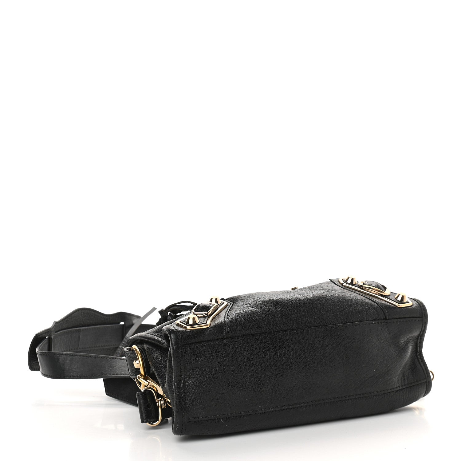 Balenciaga Chevre Gold Metallic Edge Hardware Mini City Black 4 of 14