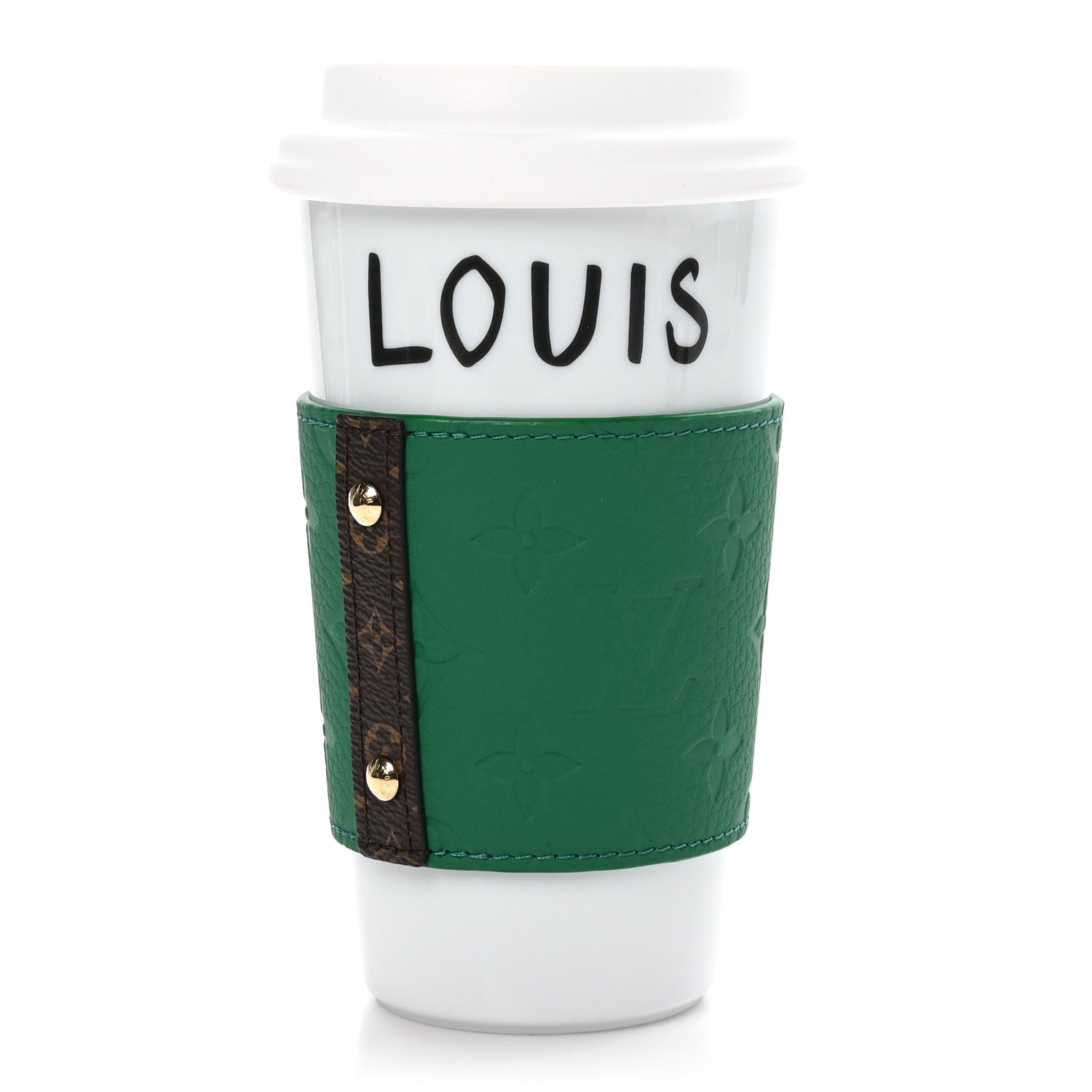 Louis Vuitton Porcelain Taurillon Louis Cup Green 1 of 11