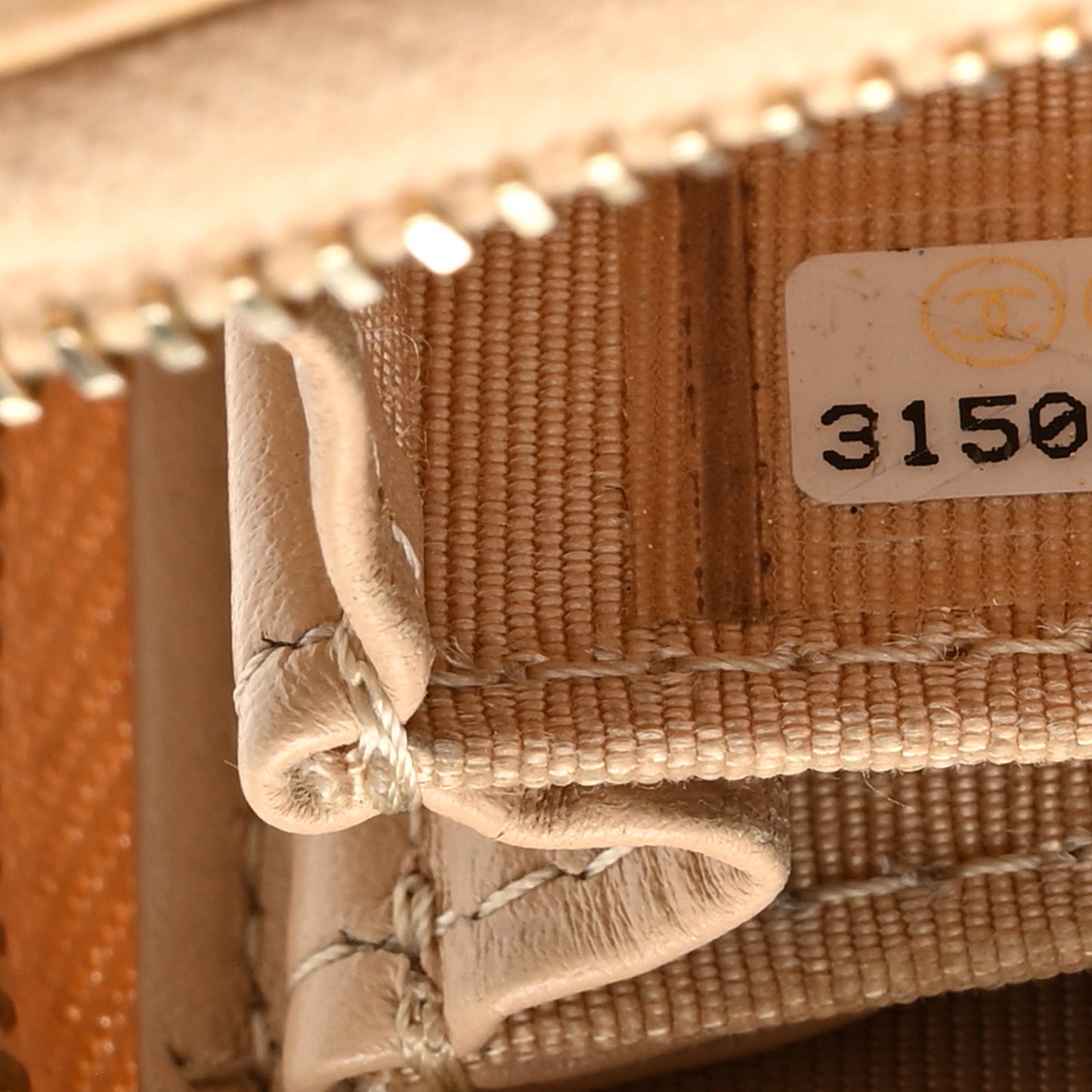 Caviar Quilted Zip Around Coin Purse Beige