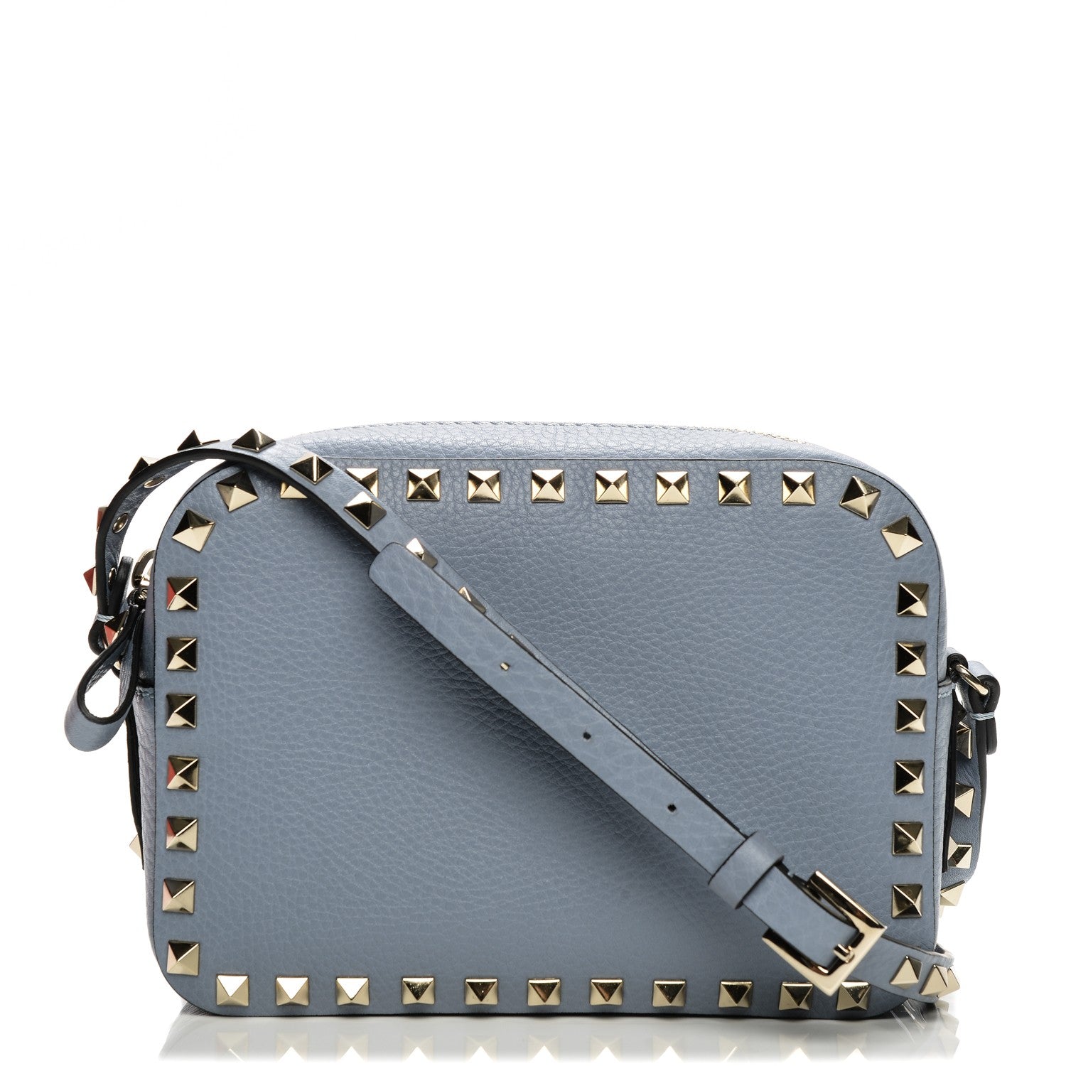 Valentino Garavani Pebbled Calfskin Rockstud Camera Crossbody Bag London Stone 1 of 6