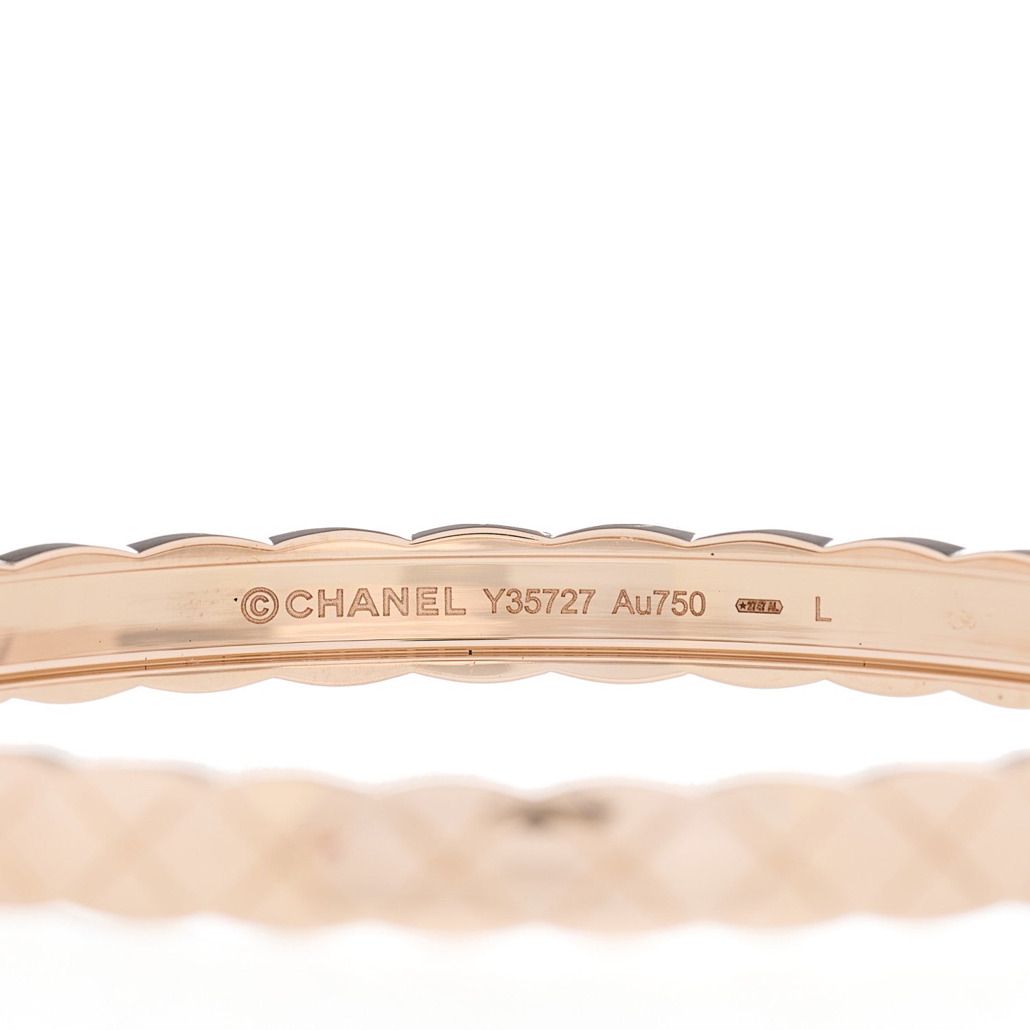 Chanel 18K Beige Gold Coco Crush Bangle Bracelet L 3 of 3