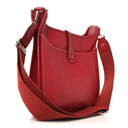 Hermes Taurillon Clemence Evelyne III PM Rouge Garance 3 of 10
