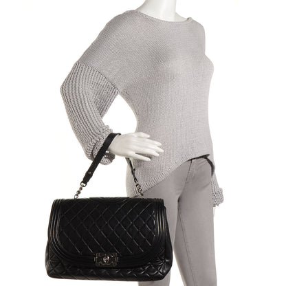 Chanel Lambskin Quilted Large Antik Boy Flap Black 2 of 8