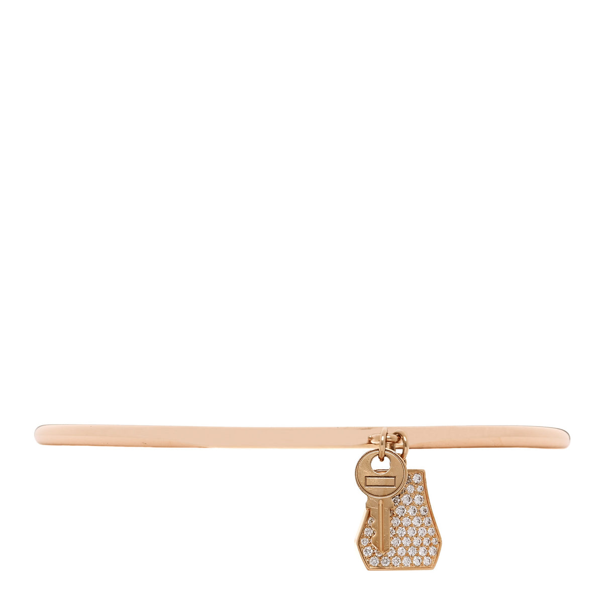 18K Rose Gold Diamond Kelly Clochette Cuff Bracelet SH