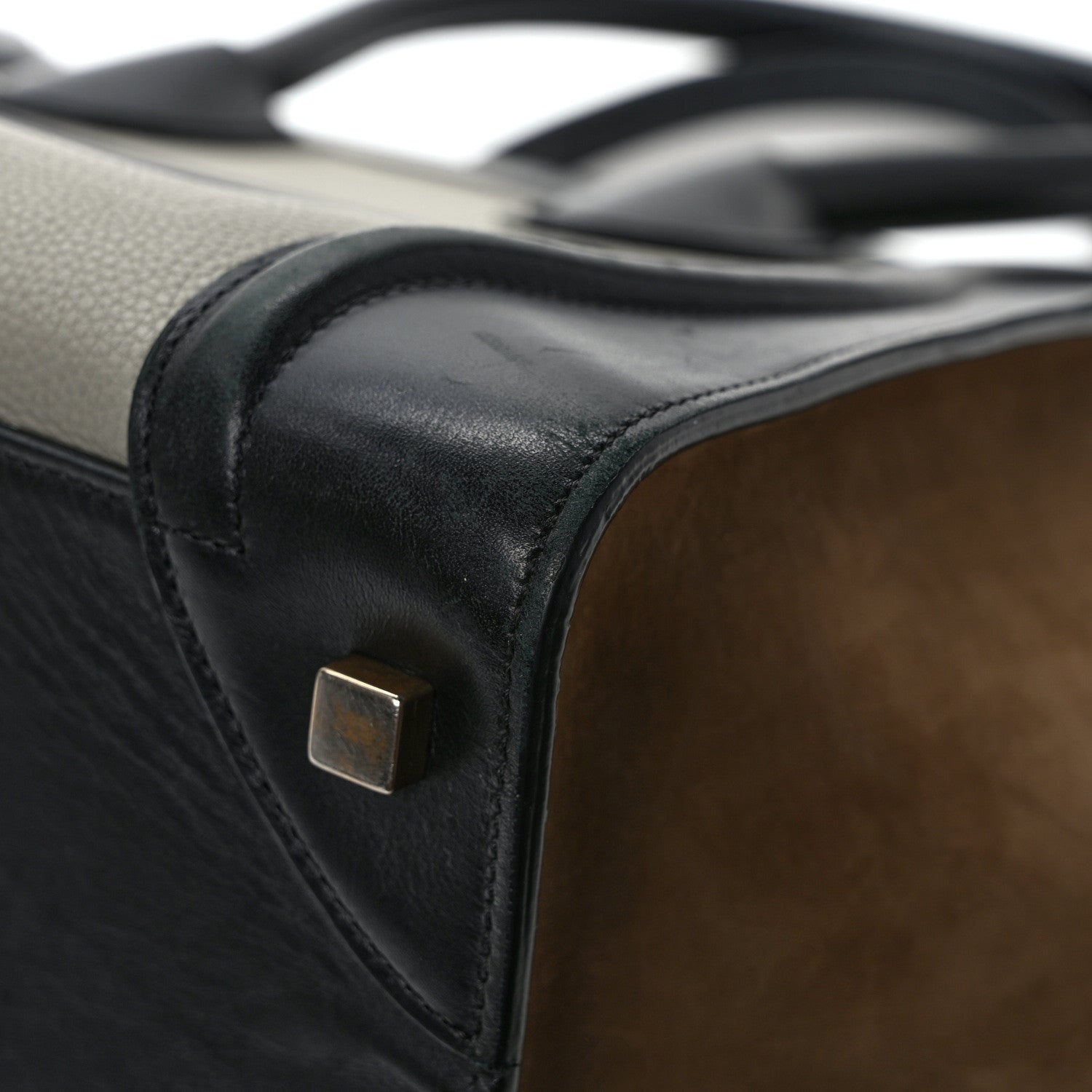 Celine Baby Grained Calfskin Nubuck Mini Tri-Color Luggage Khaki 10 of 11