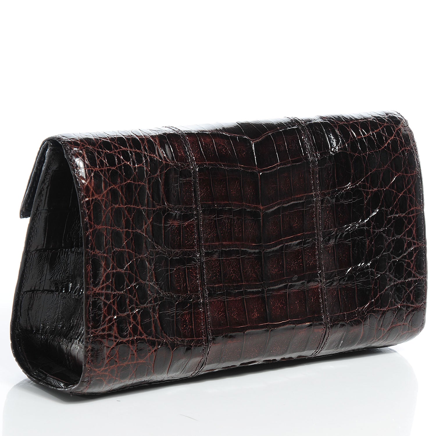 Nancy Gonzalez Crocodile Clutch Chocolate 3 of 7