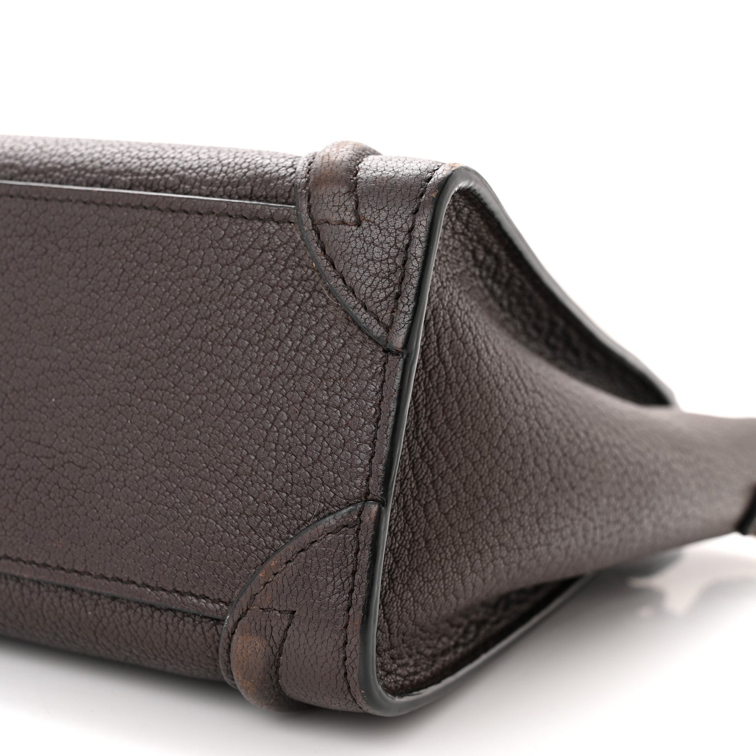 Celine Drummed Calfskin Nano Luggage Brown 9 of 13