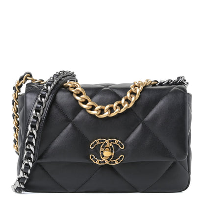 Chanel Lambskin Quilted Medium Chanel 19 Flap Black 1 of 10