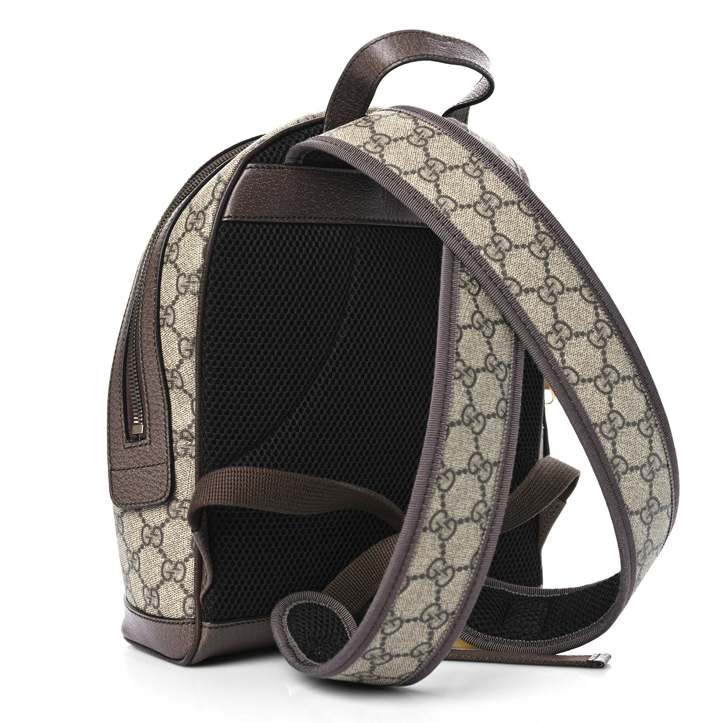GG Supreme Monogram Calfskin Web Small Ophidia Day Backpack Beige Ebony New Acero