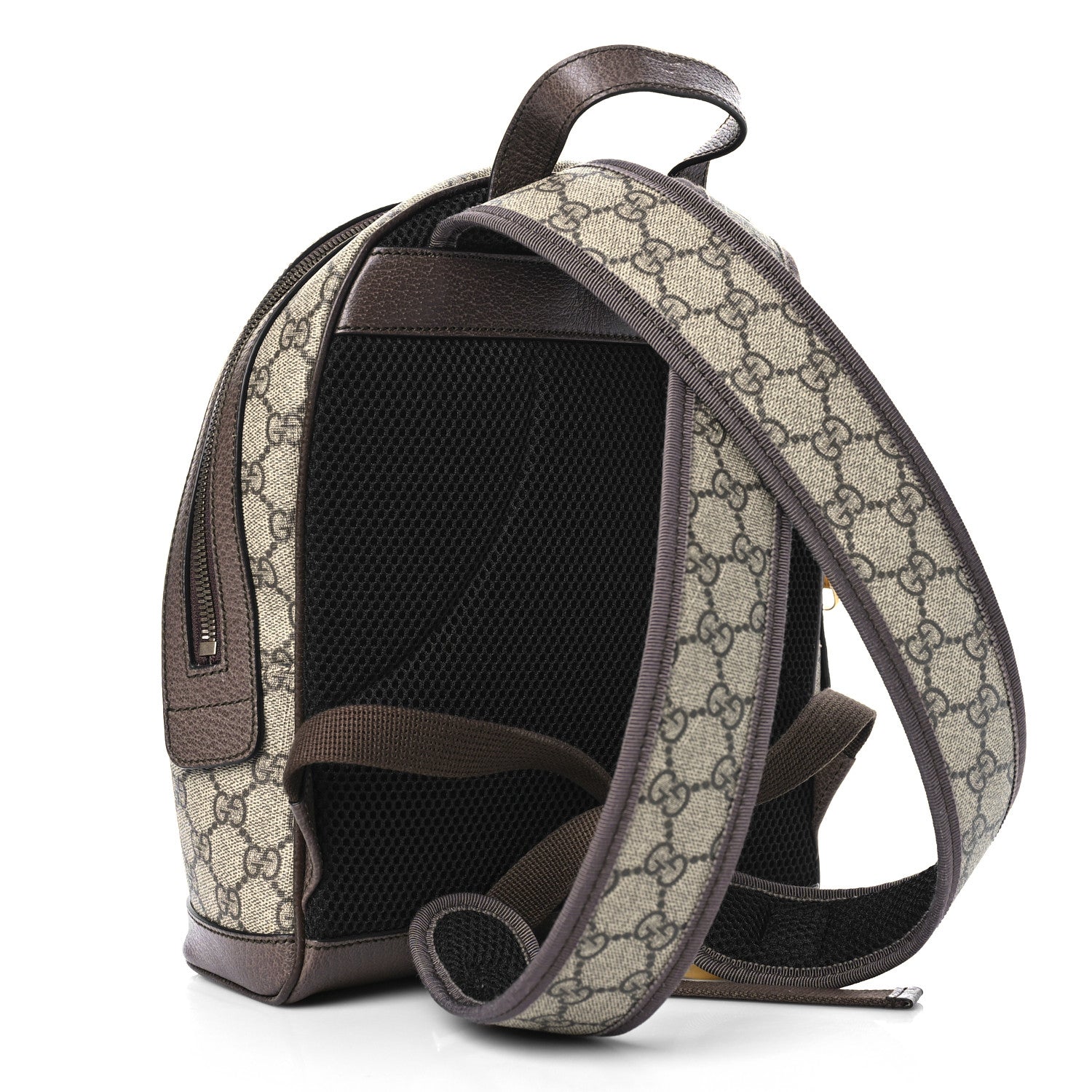 Gucci GG Supreme Monogram Calfskin Web Small Ophidia Day Backpack Beige Ebony New Acero 3 of 10
