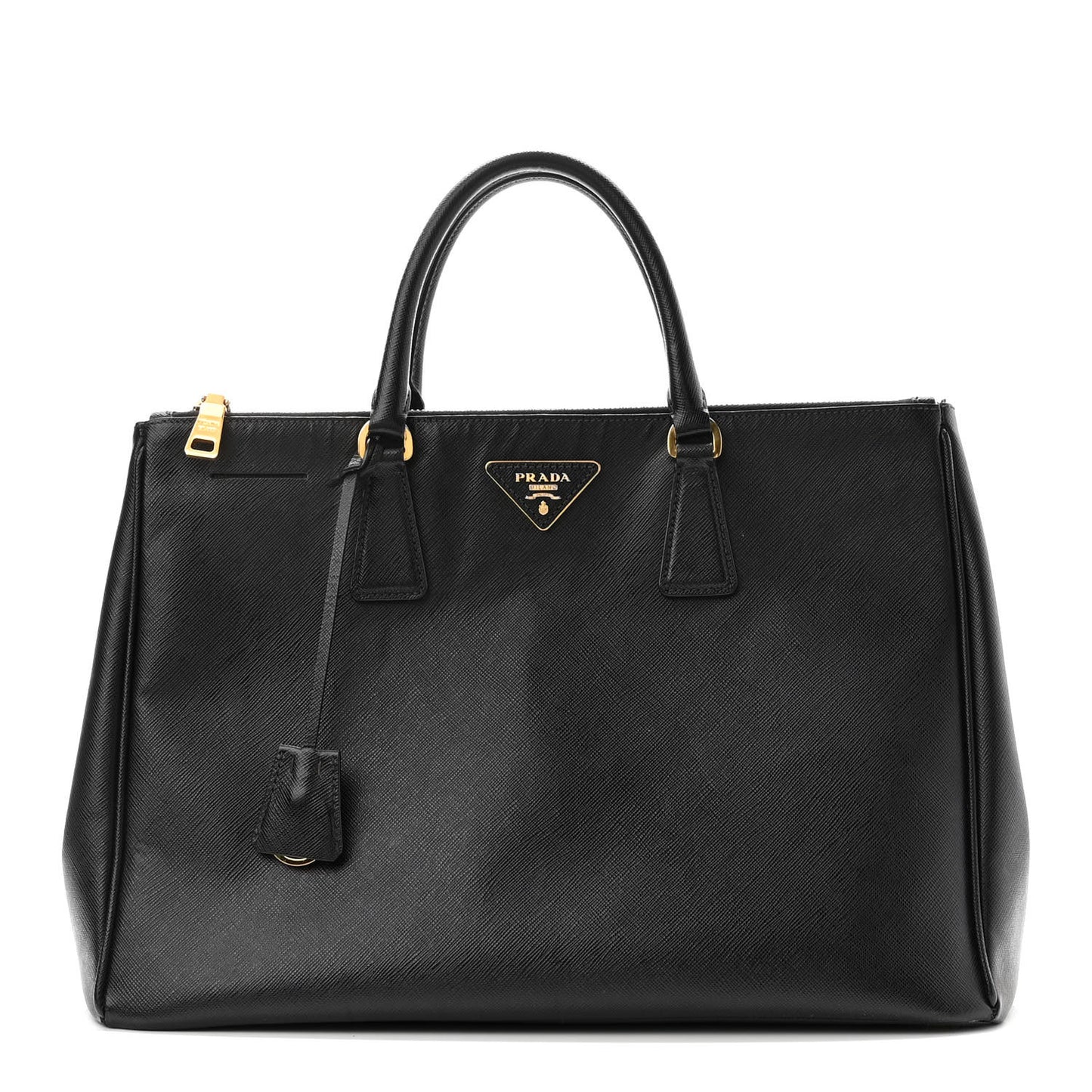 Saffiano Large Galleria Double Zip Tote Black