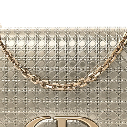 Christian Dior Metallic Patent Micro-Cannage 30 Montaigne 2 in 1 Pouch Gold 8 of 10