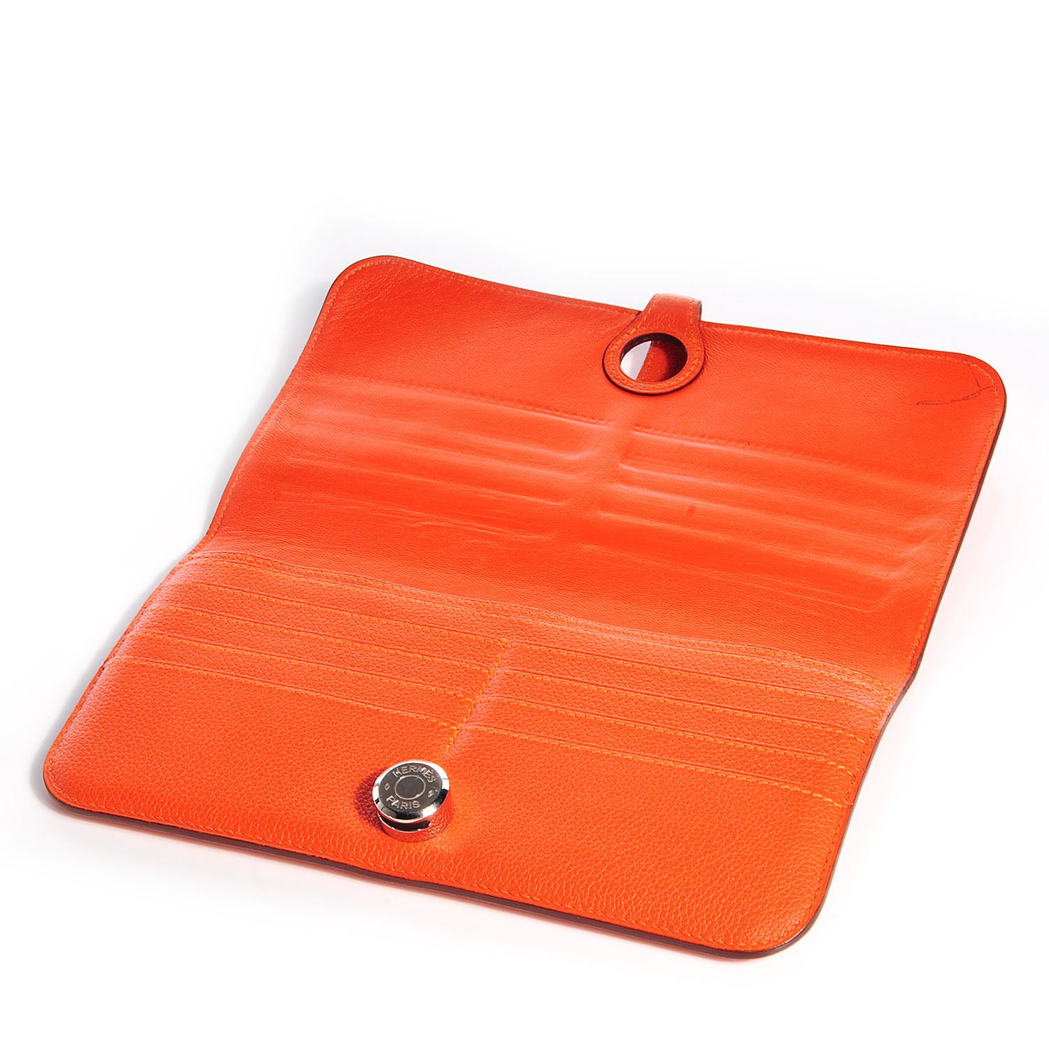 Hermes Veau Evercolor Dogon Recto Verso Wallet Orange 5 of 8