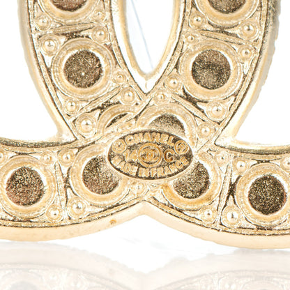 Chanel Pearl Crystal CC Brooch Gold 4 of 5