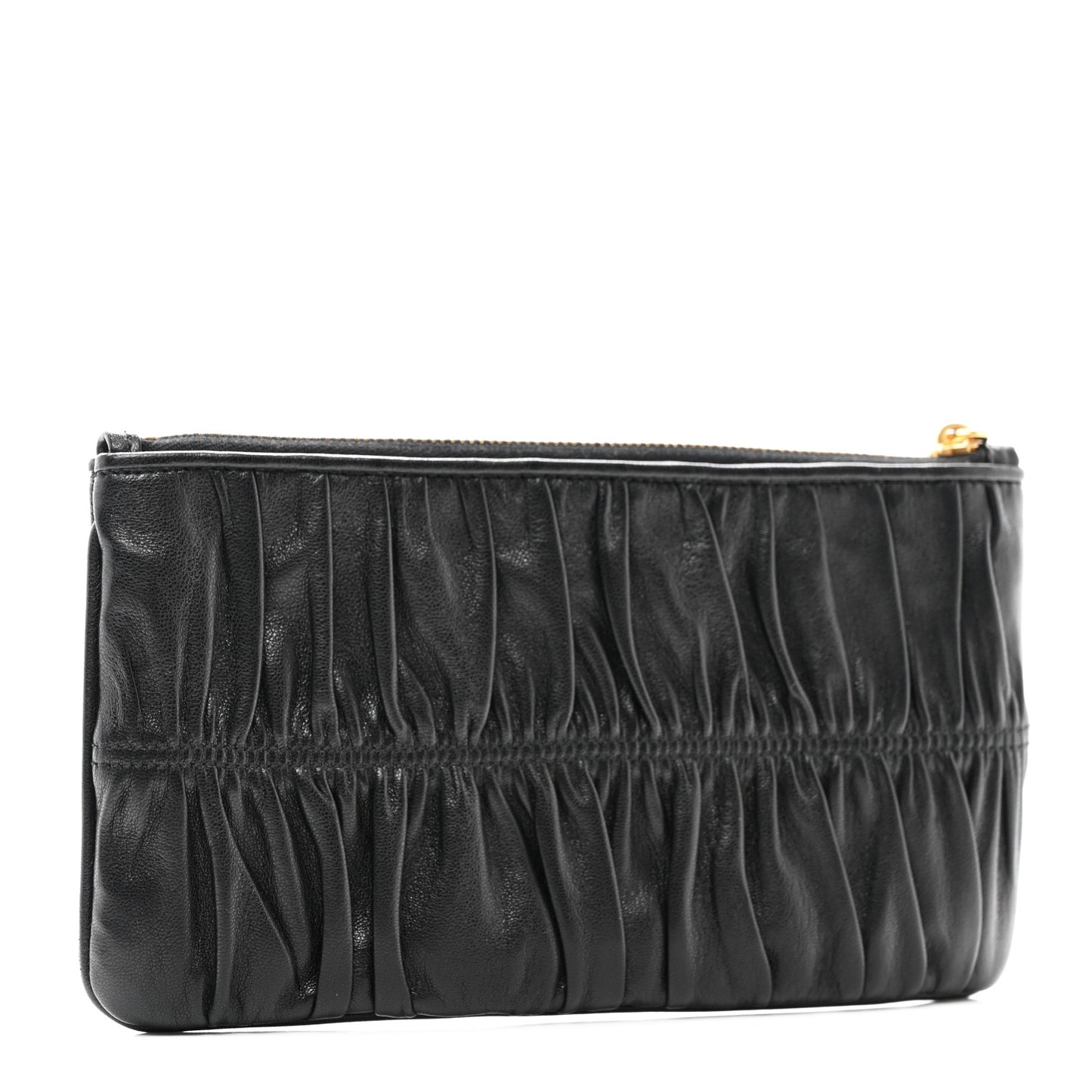 Nappa Gaufre Small Zip Pouch Black