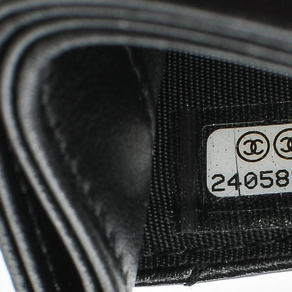 Chanel Lambskin Camellia Stitched Card Holder Black 8 of 8