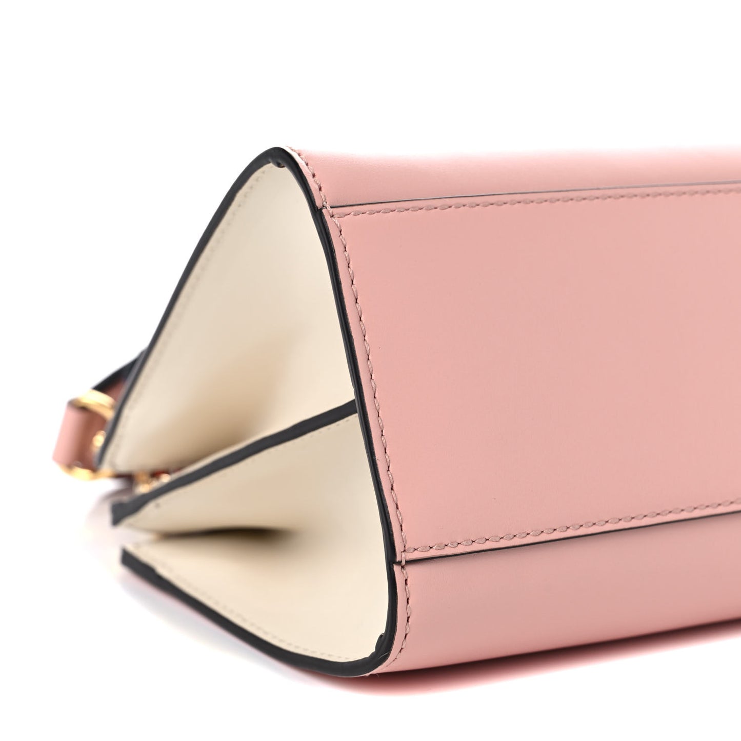 Nappa Bamboo Web Mini Nymphaea Top Handle Bag Perfect Pink Mystic White