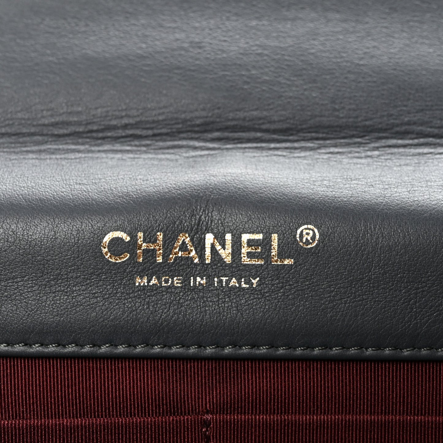 Patent Quilted Golden Class Wallet on Chain WOC Dark Grey