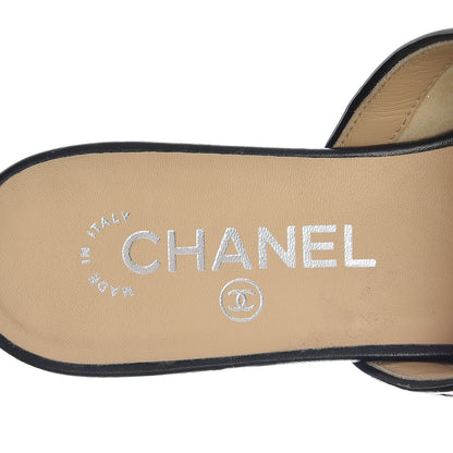 Chanel Lambskin Kid Suede Quilted Mules 36 Black 9 of 16