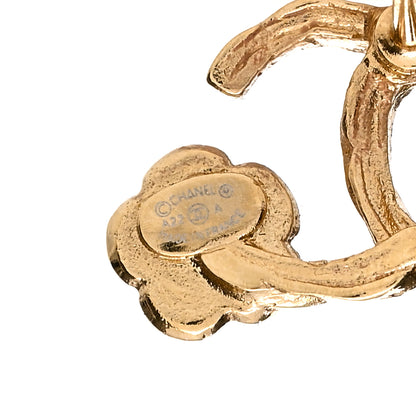 Chanel Metal Camellia CC Earrings Gold 4 of 4