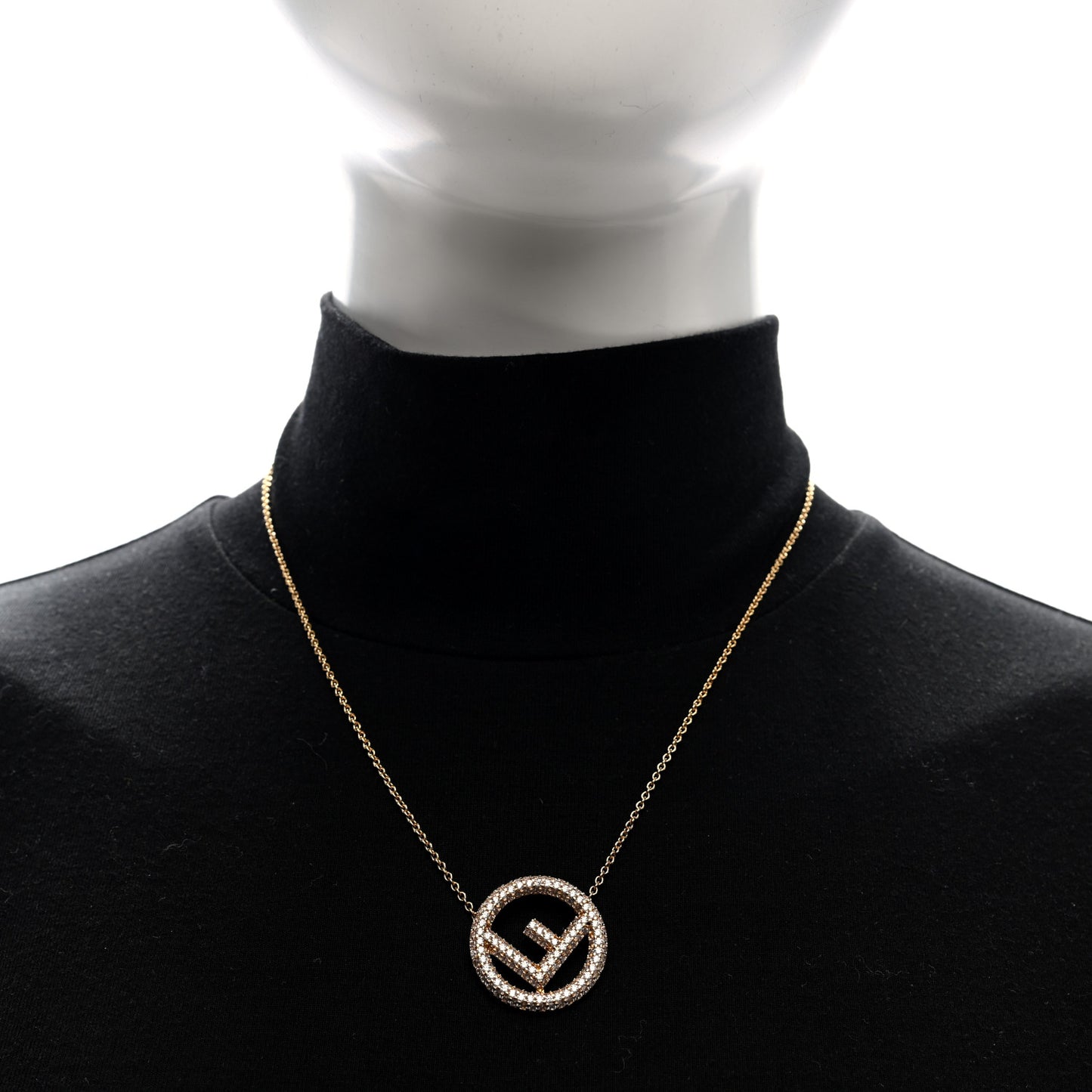 Brass Crystal F is Fendi Necklace Gold