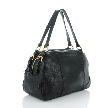Prada Deerskin Shoulder Bag Black 3 of 9