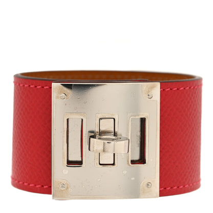 Hermes Epsom Kelly Dog Bracelet Rouge Casaque 1 of 6