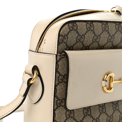 Gucci GG Supreme Monogram Small Horsebit 1955 Shoulder Bag Beige Mystic White 14 of 14