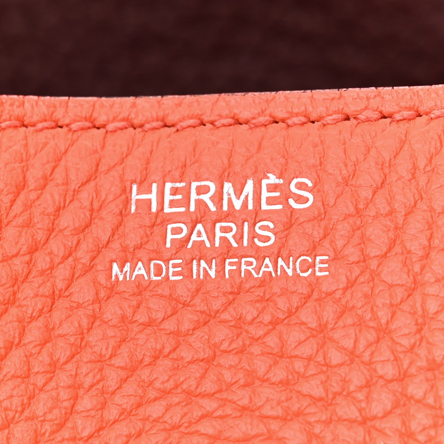 Hermes Taurillon Clemence Verso Lindy 30 Orange Poppy Bordeaux 6 of 12