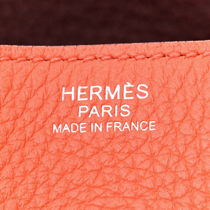 Hermes Taurillon Clemence Verso Lindy 30 Orange Poppy Bordeaux 6 of 12