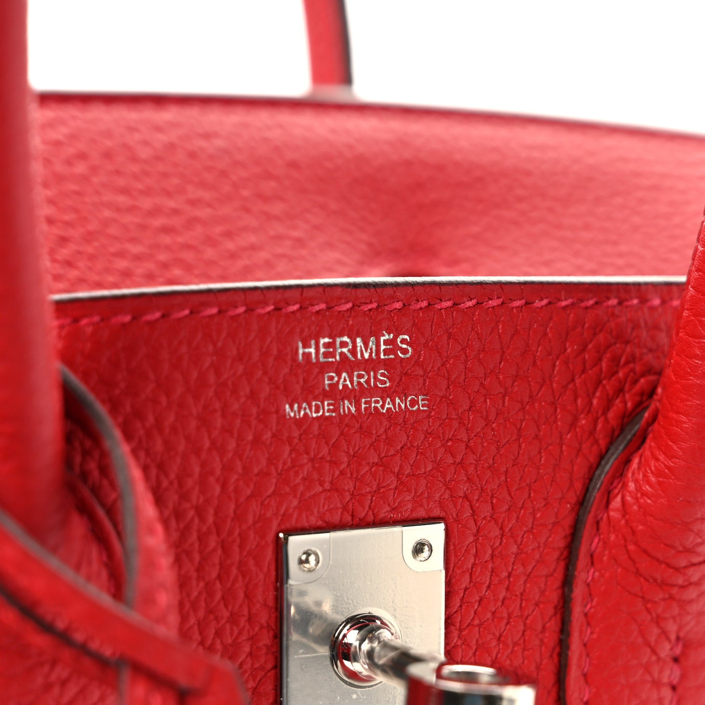 Togo Verso Birkin 25 Rouge De Coeur Rouge Grenat