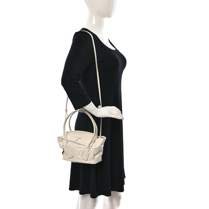 Bottega Veneta Paper Calfskin Maxi Intrecciato Mini Arco Slouch Plaster 2 of 13