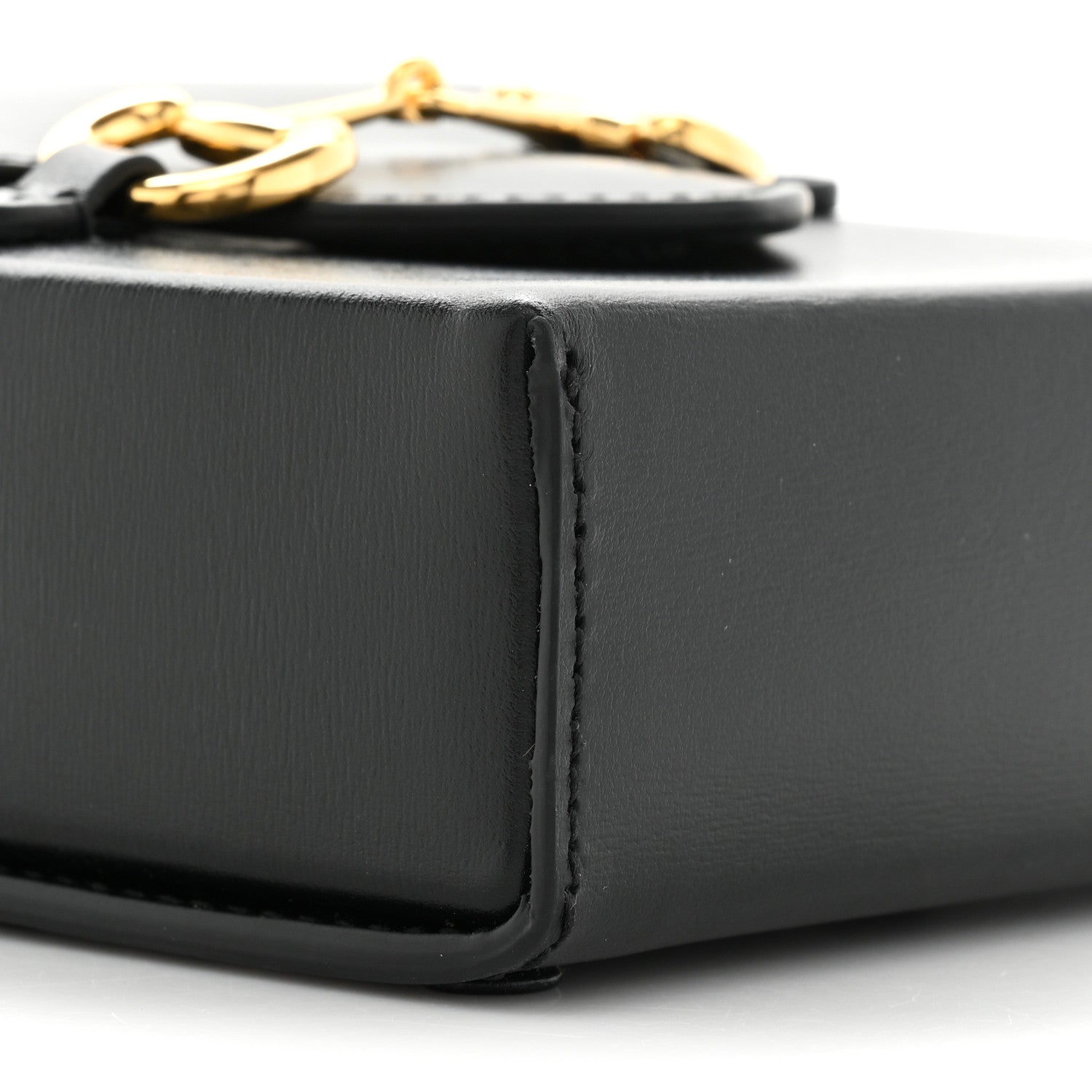 Gucci Boarded Plutone Calfskin Mini Horsebit 1955 Crossbody Bag Black 9 of 10