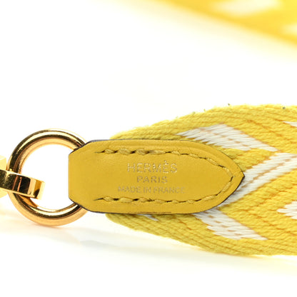 Hermes Toile Swift 25mm Sangle ZigZag Shoulder Strap Jaune de Naples White 4 of 7