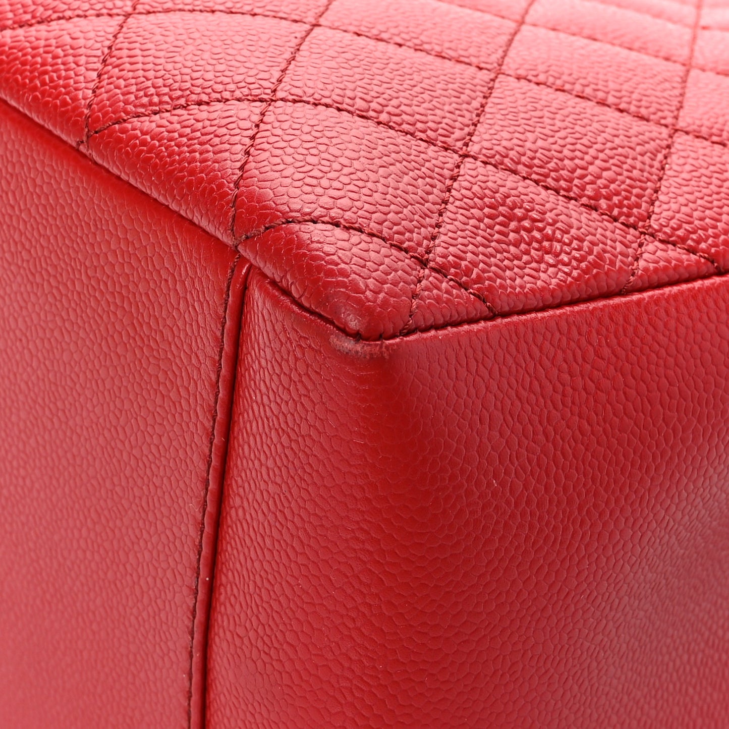 Caviar Quilted Grand Shopping Tote GST Red