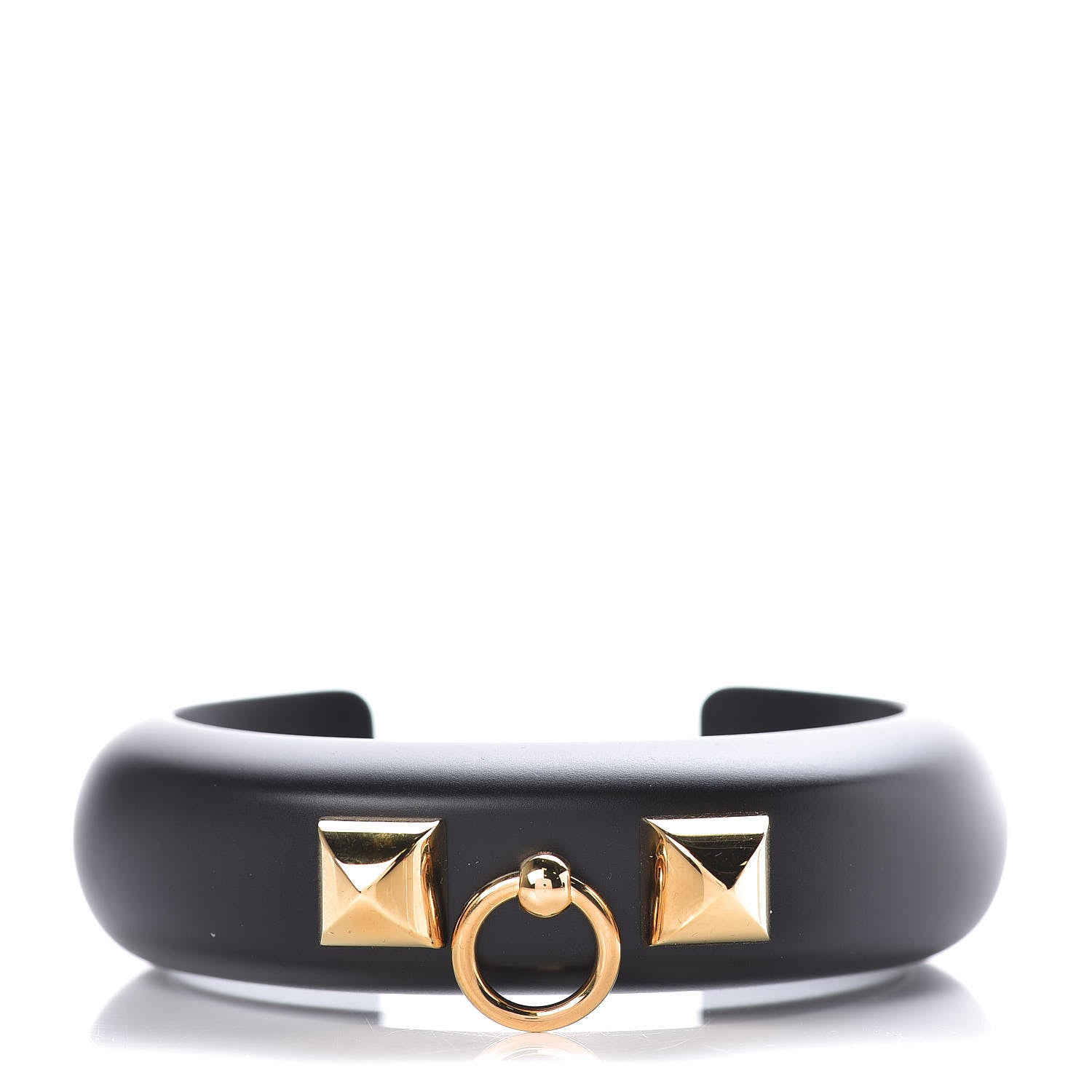 Hermes Pearwood Medor Fine Cuff S Bracelet Black 1 of 6