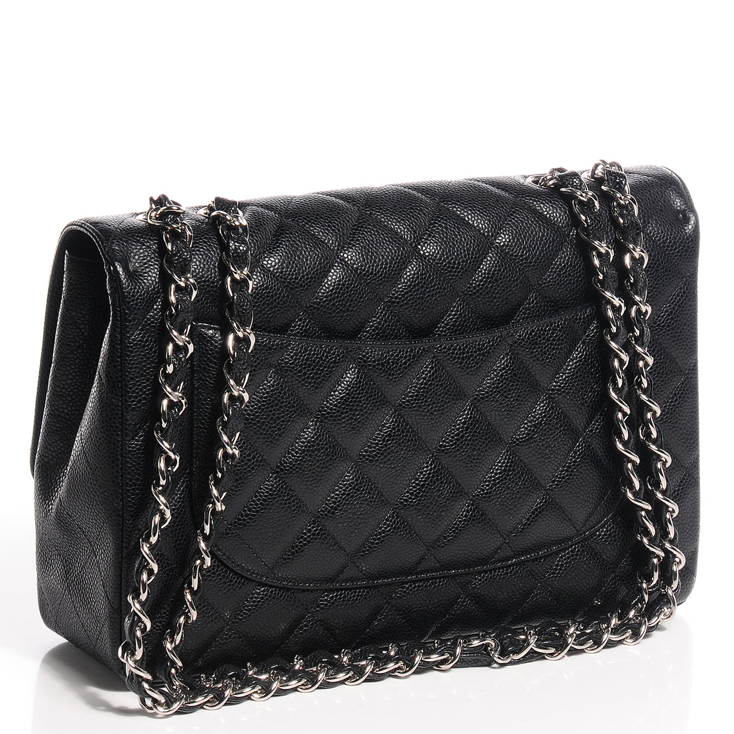 Caviar Jumbo Single Flap Black
