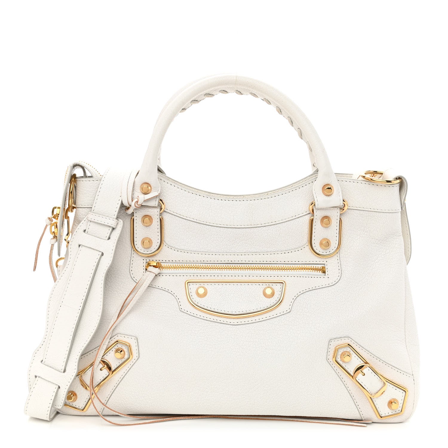 Balenciaga Chevre Gold Metallic Edge Hardware Town White 1 of 11