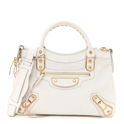 Balenciaga Chevre Gold Metallic Edge Hardware Town White 1 of 11