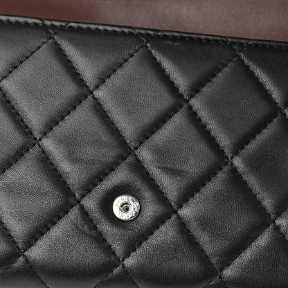 Chanel Lambskin Quilted Large Flap Wallet Black 10 of 13