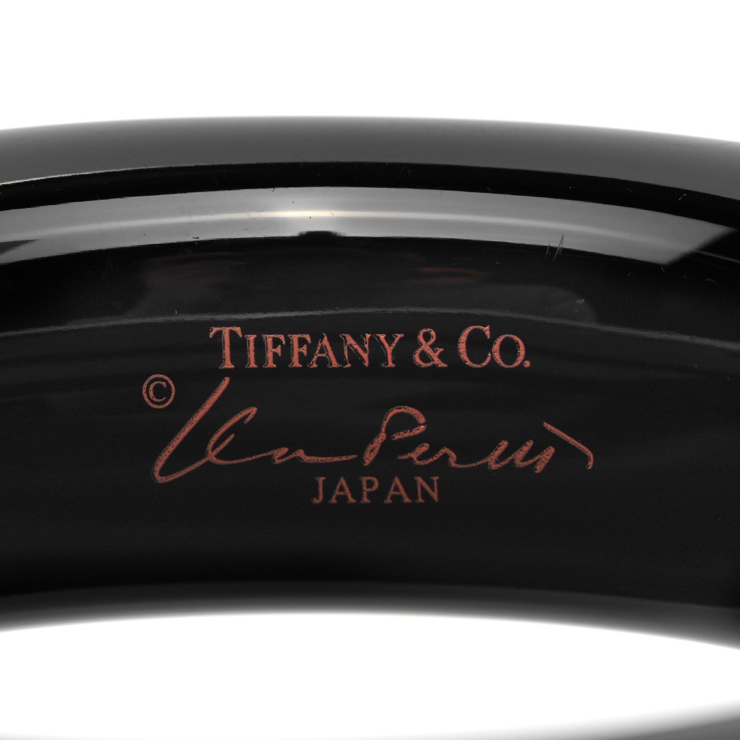 Tiffany Lacquered Hardwood Paloma Picasso Doughnut Bangle Bracelet Black 4 of 4