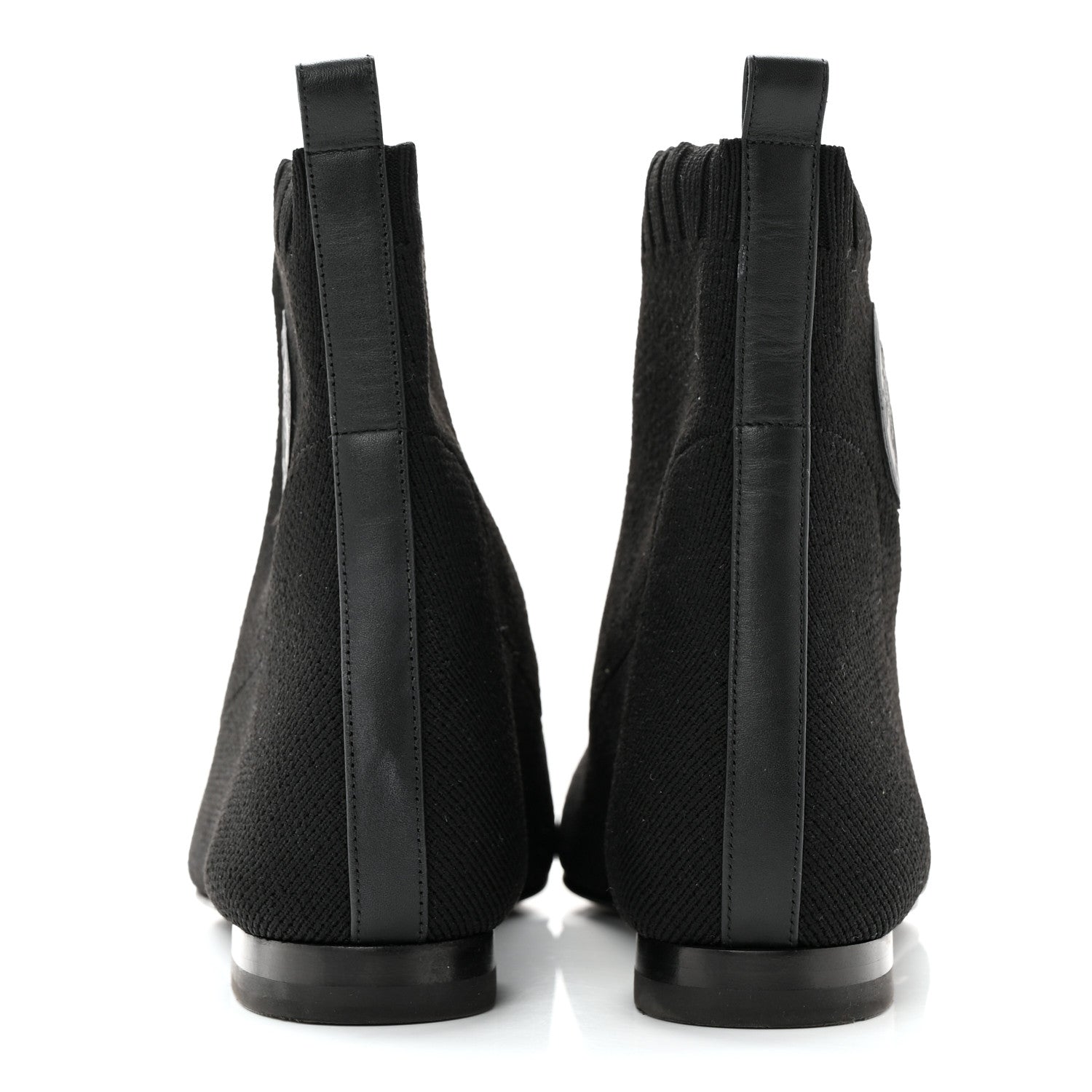 Hermes Knit Calfskin Duo Ankle Boots 36 Black 5 of 11
