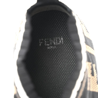 Fendi Stretch Yarn FF Stiff Band Rockoko Sneakers 35 Black White Tobacco 8 of 9