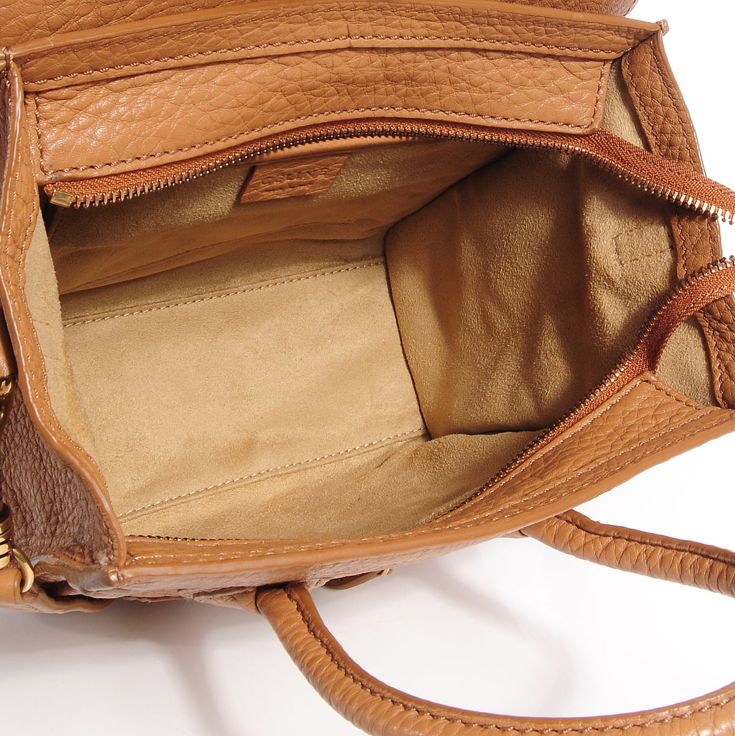 Celine Pebbled Leather Nano Luggage Camel 5 of 8