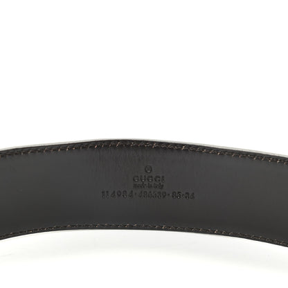 Gucci Calfskin Web Interlocking G Belt 85 34 Dark Brown 3 of 5