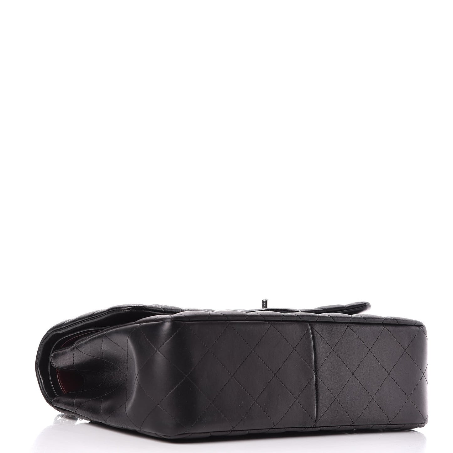 Lambskin Quilted Jumbo Double Flap Black