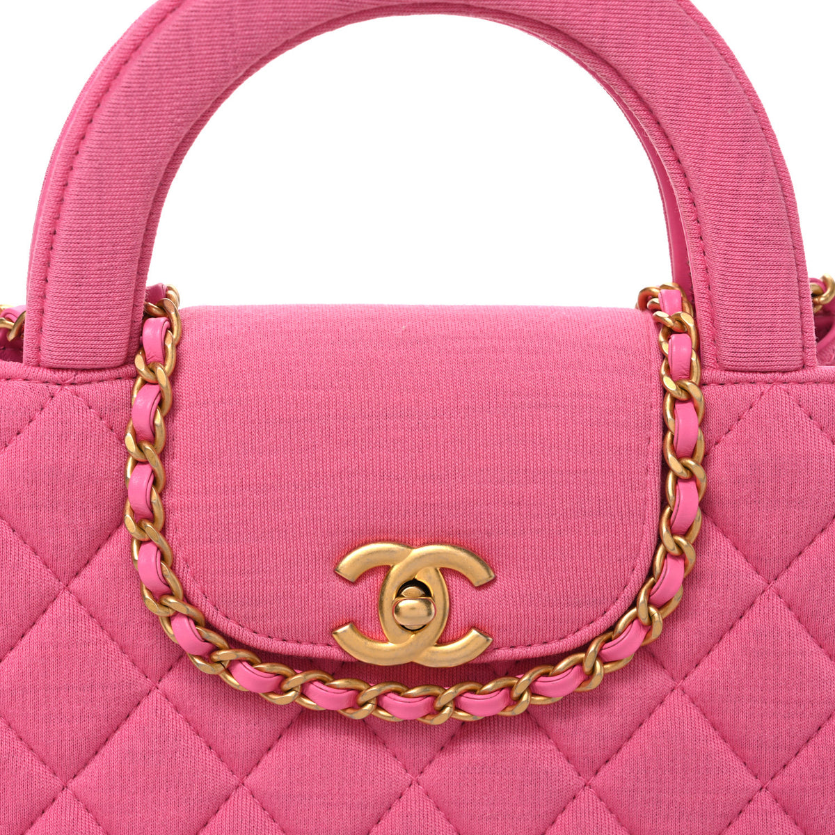 Chanel Jersey Quilted Nano Kelly Shopper Pink 8 of 10