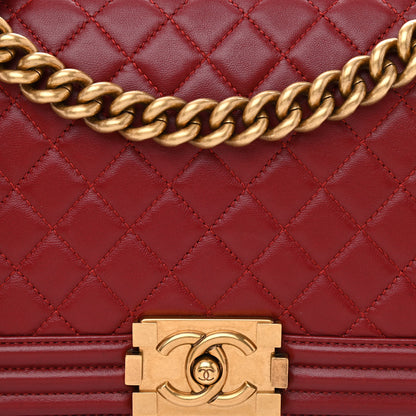 Chanel Calfskin Quilted Medium Boy Flap Burgundy 8 of 11