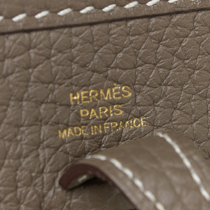 Hermes Taurillon Clemence Amazone Evelyne TPM Etoupe Bleu Indigo 6 of 12