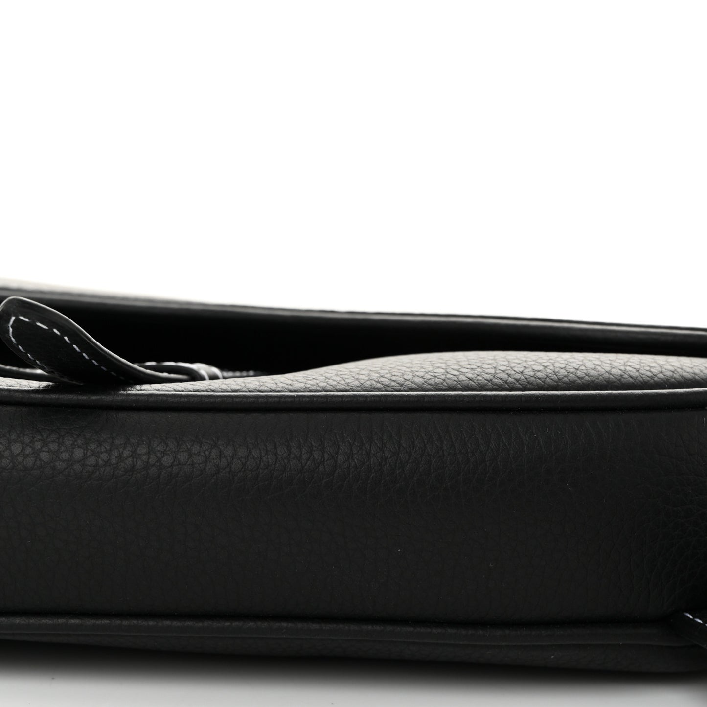 Grained Calfskin Mens Saddle Bag Black